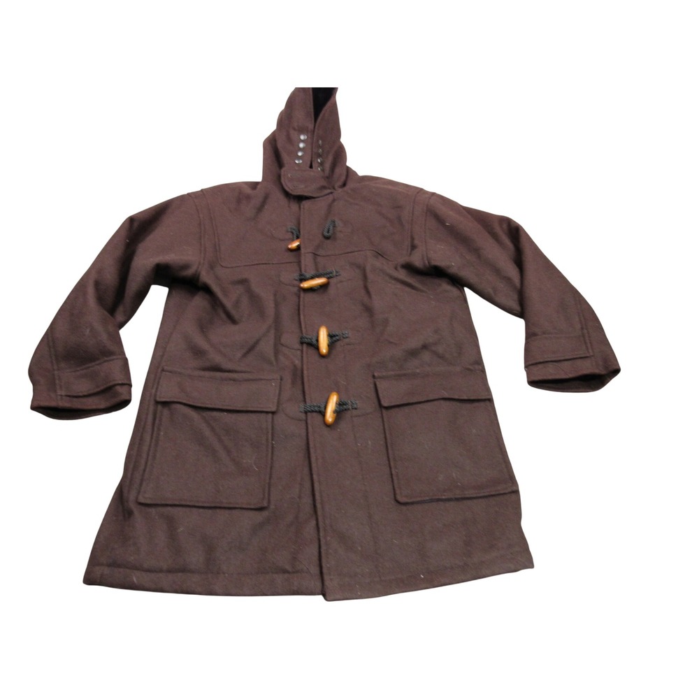 Spiewak Golden Fleece Mens Brown Wool Duffle Coat Hooded Toggle Jacket USA M